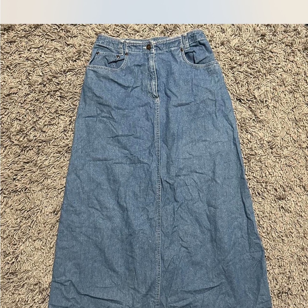 Vintage Liz Claiborne Blue Denim Maxi Skirt